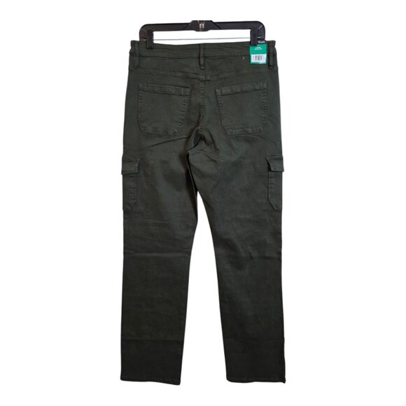 Well Worn Womens High Rise Cargo Denim Pant Straight Army Green Size 12/32 Large - Picture 6 of 17